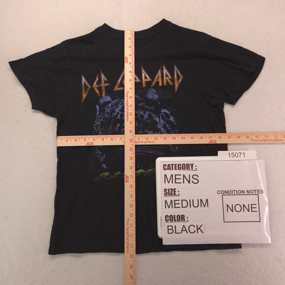 Def Leppard Band Graphic Crew Neck T Shirt Adult Mens Size Medium M Black - Picture 5 of 9